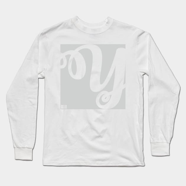 Letter Y Elegant Cursive Calligraphy Initial Monogram Long Sleeve T-Shirt by porcodiseno